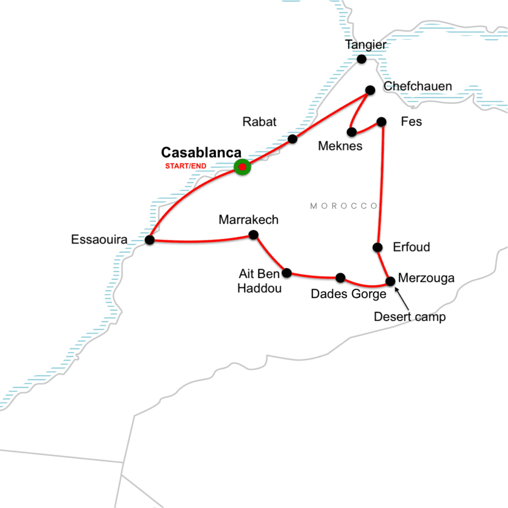 Discover Morocco Tour Map