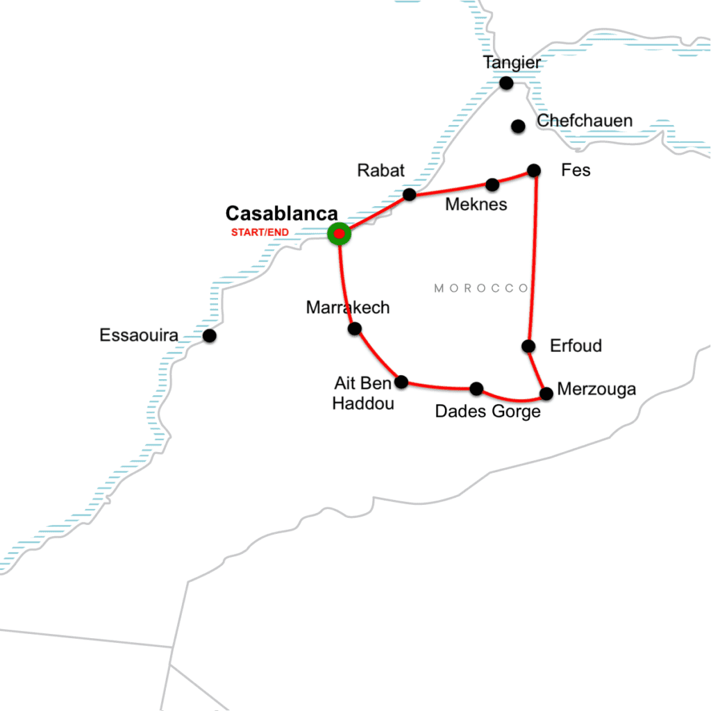 Exotic Morocco Tour Map