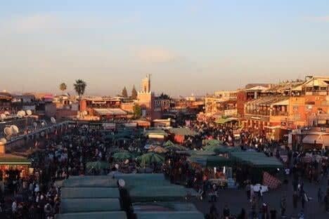 Marrakech with the High Atlas behind it
