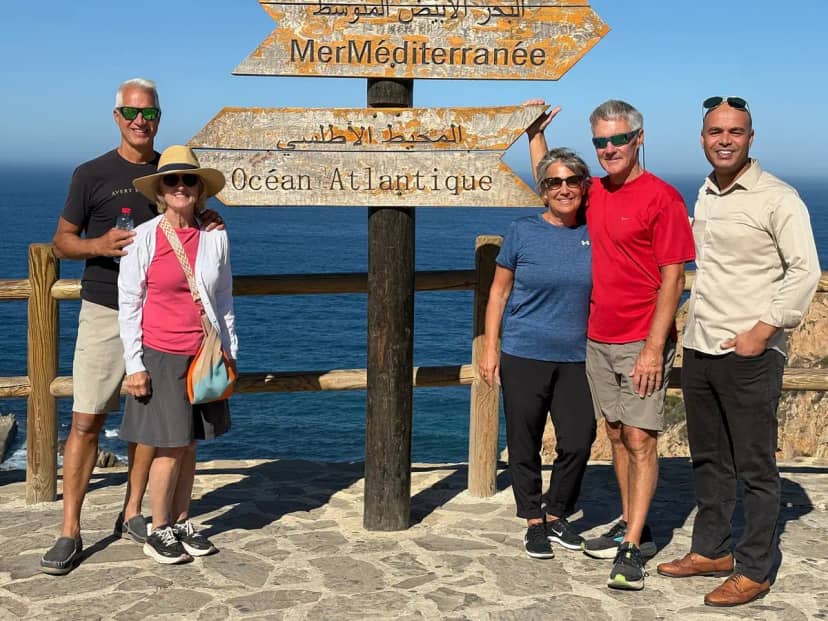 Two couples with their guide at Cap Spartel