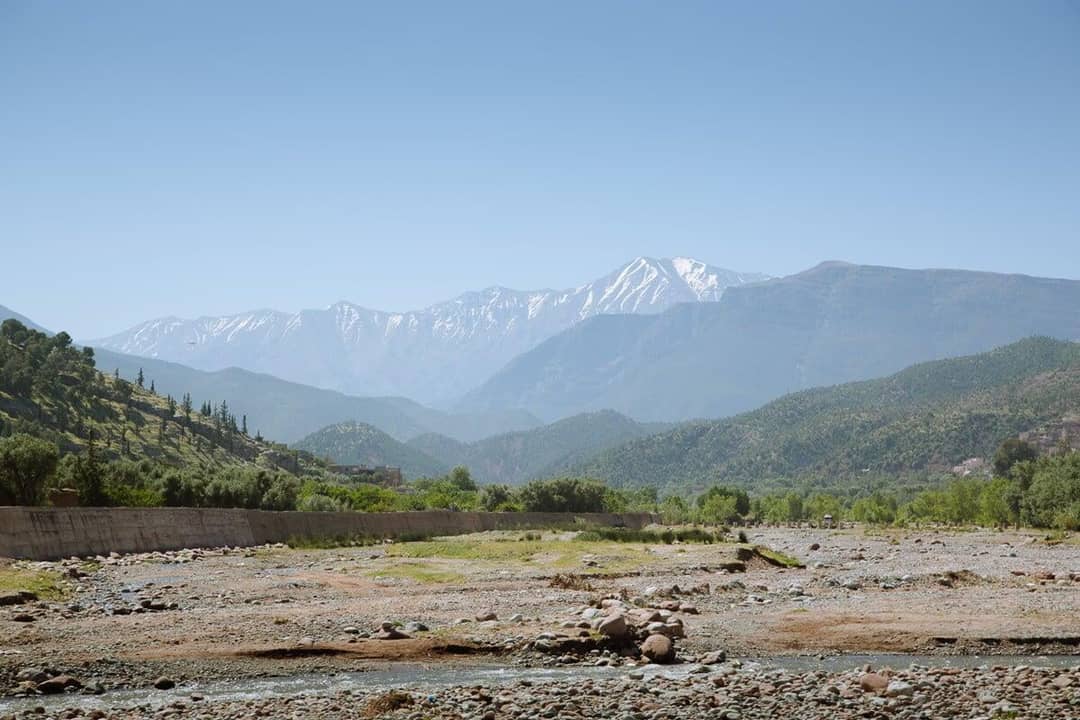 The green Ourika valley in the High Atlas in spring
