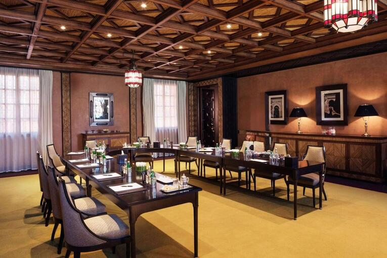 Professional setup for a corporate meeting, seminar, or conference in Morocco. Flawless execution and expert logistics for MICE and business events.