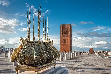 Hassan tower mosque in Rabat Morocco