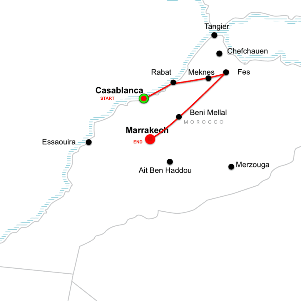 Imperial Cities of Morocco Map