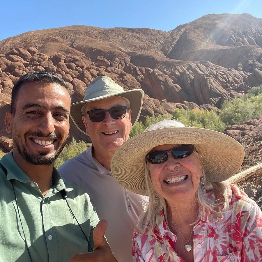 Gateway2Morocco-happy-clients-tarevlling-with-our-driver-hassan